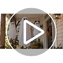 3 Pack Hanging Ghost Decorations - White, 27.6 & 19.7 Inch, with Warm Glow, Remote Timer - Indoor & Outdoor Halloween Decor