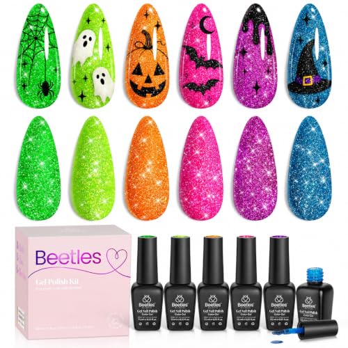 Beetles Reflective Glitter Gel Nail Polish Set - Neon Carnival D-Neon