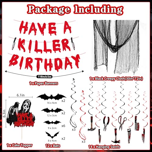 Halloween Horror Decorations Set - Spooky Party Supplies for Halloween Birthday