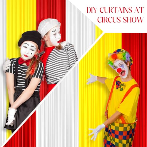 Circus Tent Theme Plastic Tablecloth Set - Red, Yellow & White, 3 Rolls