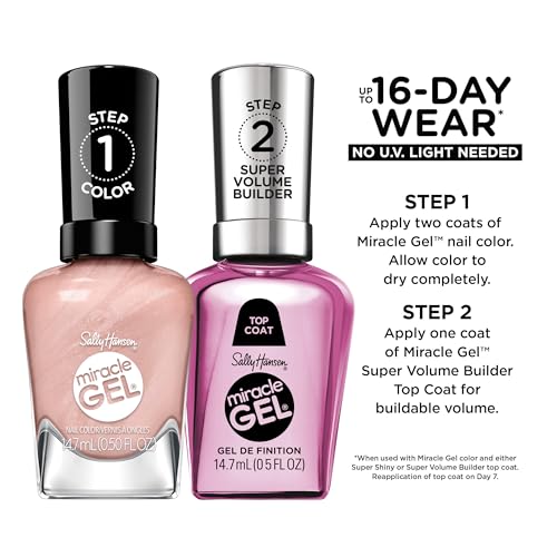 Sally Hansen Miracle Gel Nail Polish Supercharged Glam Show Stop Pearl - 0.5 Fl Oz