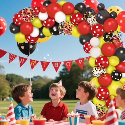Balloon Garland Kit for Party Decorations Red Black Yellow White 90pcs