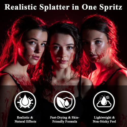 Fake Blood Spray for Halloween - Fresh Red Washable & Realistic 2.03 Fl Oz