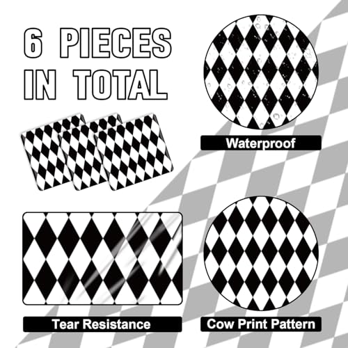 6 Pcs Checkered Table Runner 14x108 Inches Black & White Party Decor - Variation of THIS listing