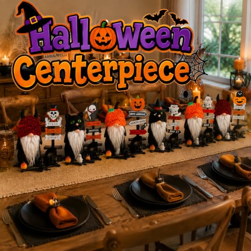 Halloween Party Decorations 43pcs Table Centerpieces Set with Plush & Wood Accents