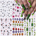 Halloween Nail Art Stickers Set - 3D Ghost Spider Web Pumpkin Skull Decorations for DIY Manicure