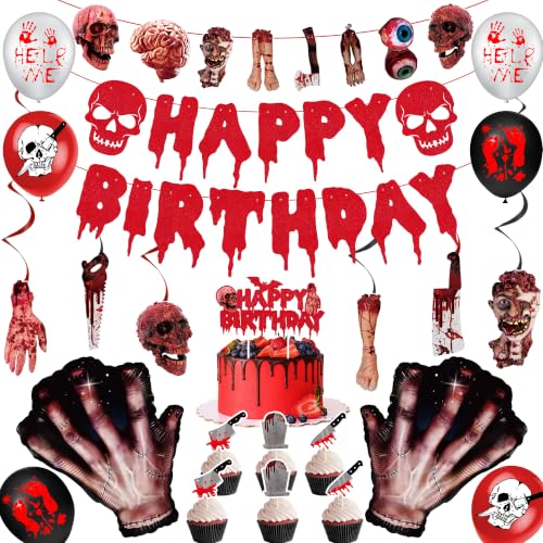 Halloween Zombie Party Decorations Set - Horror Themed Birthday Supplies