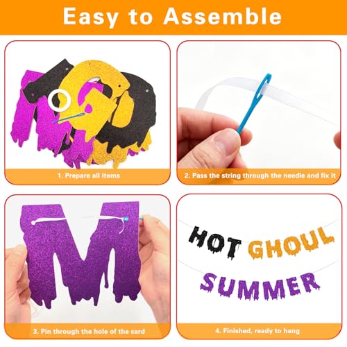 Summerween Banner Glitter Spooky Summer Halloween Photo Booth Decor