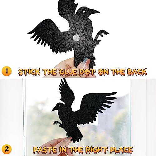 Halloween Decorations Glitter Raven Cutouts Set - 32 PCS Gothic Party Decor - Variation of THIS listing