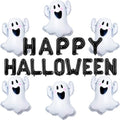 Halloween Foil Balloons Ghost & Happy Halloween Banner Set - Party Decorations