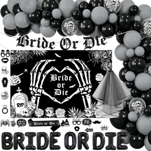 Gothic Bride or Die Bachelorette Party Decoration All-in-One Kit