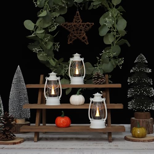White Mini Lantern Set - 6 Elegant Battery-Operated LED Decor Lanterns for Weddings, Ramadan, Parties