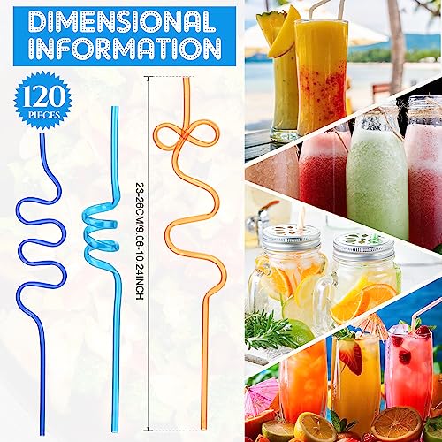 Kids Reusable Silly Drinking Straws - Classic Style, 120 Pcs, Colorful