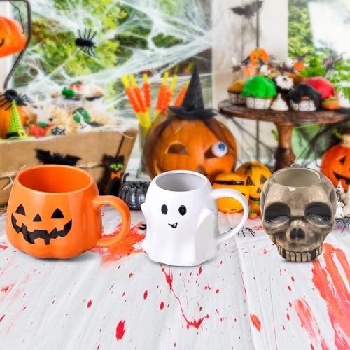 Halloween Ghost Mug 13oz Ceramic White Ghost Pattern Coffee Cup - Adult Gift, Children Gift, Party Decor