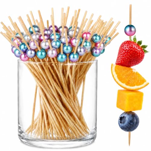 Mixed Ombre Cocktail Picks 200PCS - Elegant Bamboo Skewers for Appetizers