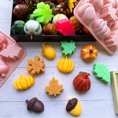 Pumpkin Mold - 9 Cavity Fall Silicone Mold for Halloween Thanksgiving Candy & Cake Decoration
