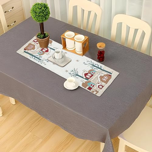 Lightnpro Poinsettia Beaded Table Runner - White Red Multi 13x36 Inch Holiday Decor