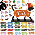 Black Cat Interchangeable Seasonal Desk Decor Sign with Magnet Pieces - Pet Lover Gift