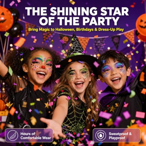 Animal-Themed Glitter Face Stickers - Reusable Gold Sparkling Face Tattoos for Halloween & Parties - 6 Pack Variation: Glitter, Sparkling