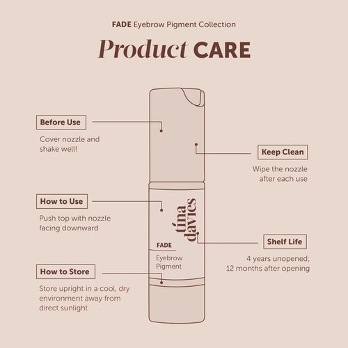 Tina Davies FADE Eyebrow Pigments, Medium Neutral Brown 15ml