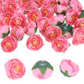 Pink Artificial Camellia Flower Heads 50-Pack - 1.3 Inch Faux Silk Flowers for Wedding & Decor