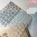 Twisted Face Black & White Nail Art Stickers - 2 Sheets DIY Decals for Ladies & Kids