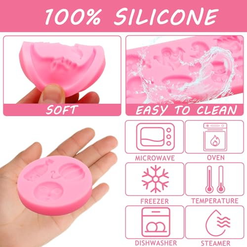 Halloween Silicone Candy & Chocolate Molds Set - Pumpkin, Ghost, Witch Hat, Cat, Skull, Eyeball Shapes for Baking & Crafting