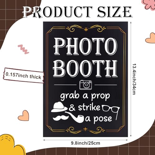 Happiness Photo Booth Sign with Stand - Retro Party Photo Props