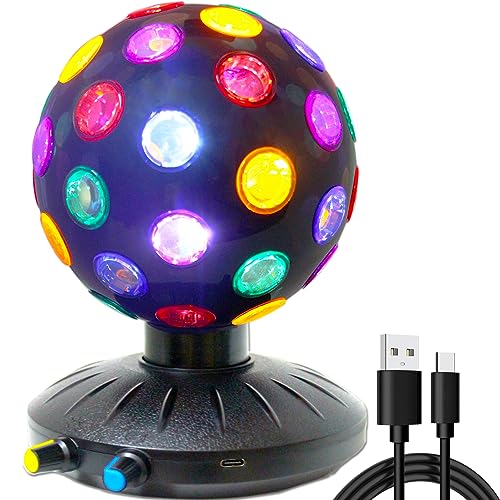 Disco Ball LED Night Light Projector Black - 360° Rotation, Adjustable Brightness & Speed, Indoor/Outdoor Party Decor