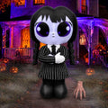 5ft Halloween Inflatable Witch Decoration with LED Lights for Yard & Party