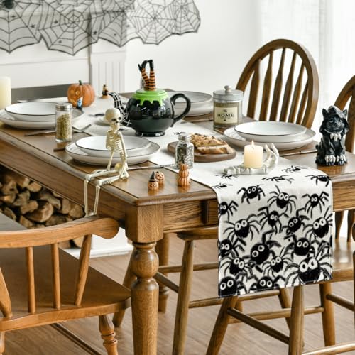 Halloween Table Runner 13x90 Inches Beige Polyester Home Party Decor