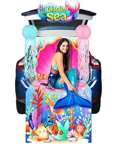Under the Sea Trunk or Treat Car Decorations Kit Pink Mermaid SUV Decor