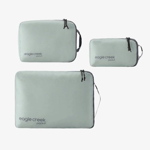 Eagle Creek Pack-It Isolate Cube Set - Stackable Packing Cubes with Easy Grab Zipper - Storm Grey - XS/S/M