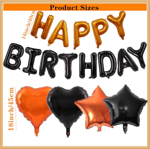 Halloween Party Decorations Balloons Set - Black & Orange, DUFACAI
