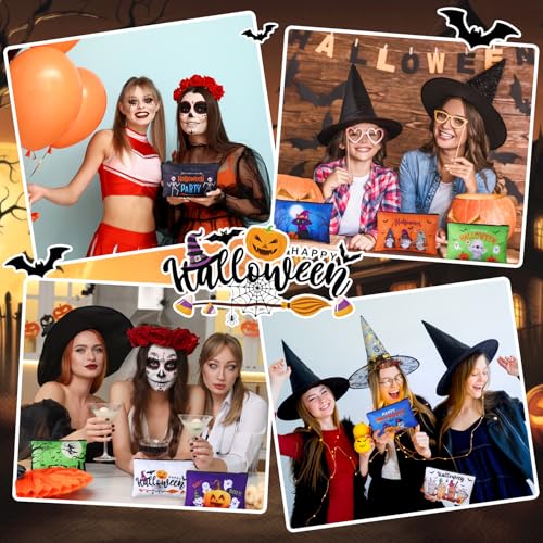 Halloween Cosmetic Bags Set - 24 Pcs Bulk Makeup Pouches with Fall Themes