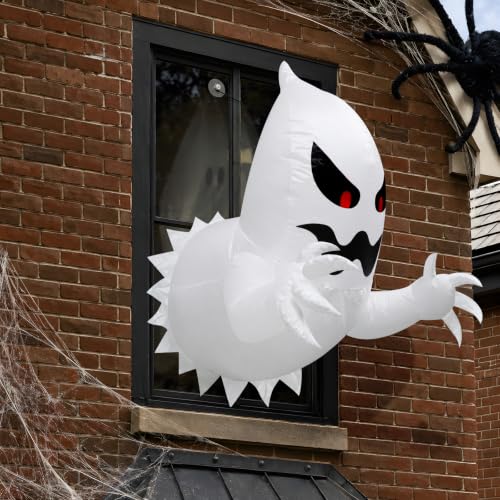 Halloween Ghost Inflatables Outdoor Window Decoration - 3.5 Ft Scary Yard Inflatable with LED Lights