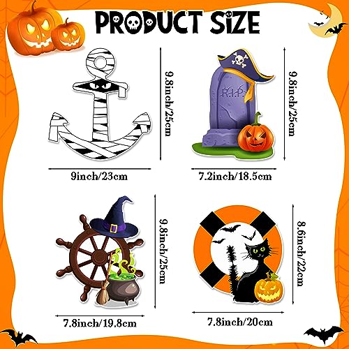 Halloween Cruise Door Magnets Set - Pumpkin Design, 4 Pcs