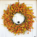 Fall Orange Wreath - 24-Inch Handmade Fall Harvest Farmhouse Decor - Variation of THIS listing