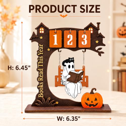 Spooky Ghost Reading Books Book Tracker Sign - Halloween Reading Decor