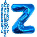 Blue Letter Z Balloon - 40 Inch Foil Alphabet DIY Party Decoration - Variation of Letter Blue Z