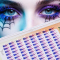 Pink Purple Gradient False Eyelash Clusters 12mm for Eye Makeup & Cosplay - 128 PCS