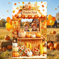 Fall Photo Banner with Pumpkin Cutout 3.6x6ft Halloween Thanksgiving Decor