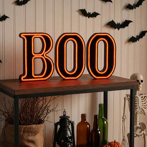 Light Up Halloween Sign - Boo Letters Indoor Decorative Halloween Light
