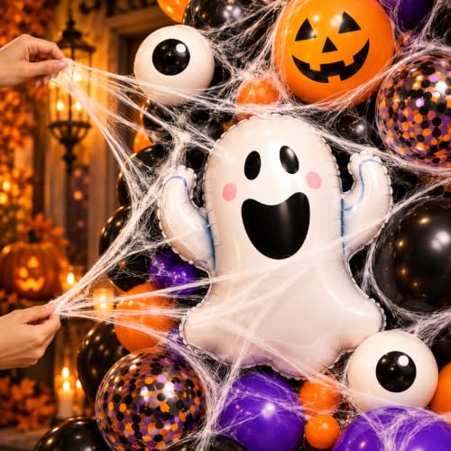Halloween Balloon Garland Arch Kit with 156pcs Spooky Decorations
