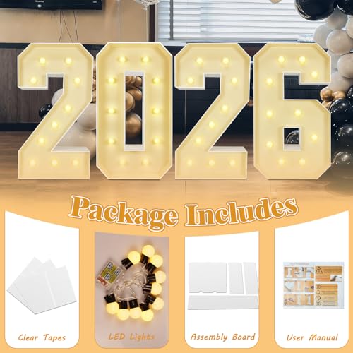 3FT Light Up Number 0 - Large DIY Foamboard Sign for Party Decorations
