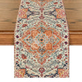 Orange Boho Table Runner 13x72 Inch Farmhouse Rustic Fall Kitchen Decor