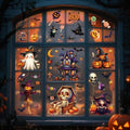 Halloween Window Clings Set - 82PCS Spooky & Cute Ghost Witch Zombie Decor