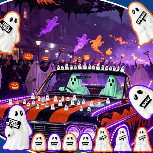 Mini Ghost Figurines Set - Halloween Decor 51 Pieces Cute Spooky Statues