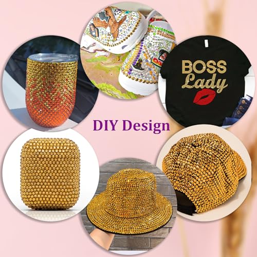 Large Pack Resin Rhinestones for Crafting Mine Gold 2-6mm with Glue - Variation of Mineral Gold