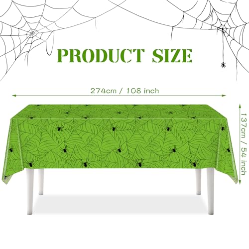 Green Halloween Tablecloths - 3 Pack Rectangular Waterproof Party Decor